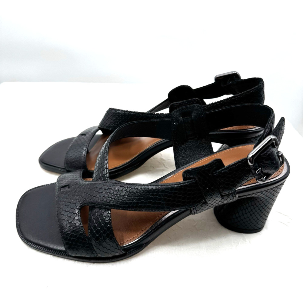 Donald Pliner Vlora Embossed Snake Leather Sandal Heels Size 9.5 MSRP $238